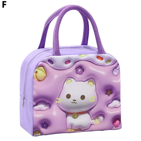 Termisk väska Matförvaringsväska Student lunchlåda kylväska för barn Purple 1pcs
