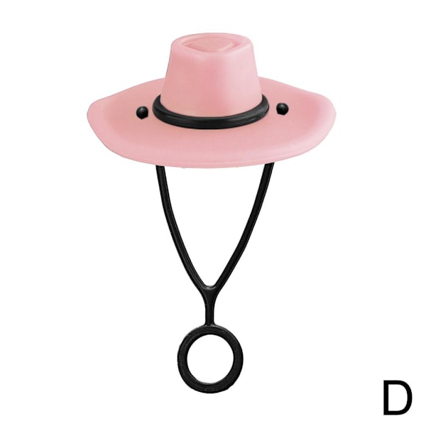 Sugrörsskydd, Silikonsugrörstopp, Silikon Cowboyhatt Sugrör pink one-size