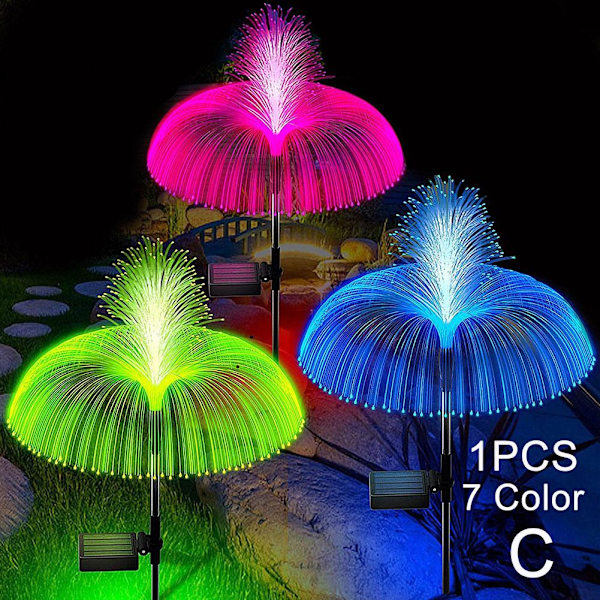 1/4 st Solar Power Trädgårdslampor LED 7Colour Change Jellyfish St B one size 2pcs