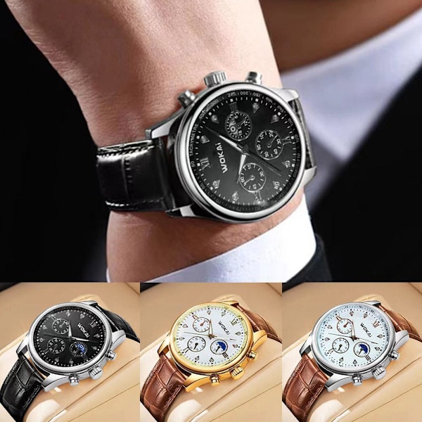 Enkel Herrklocka Lyx Stor Urtavla Mode Quartz Sport Herrklockor Business Klocka Vattentät L6K2 Black One size