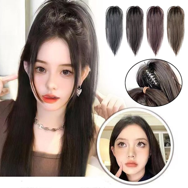 Bun Hair Piece för kvinnor Claw Clip Straight Ponytail Wig Ny J8 black 1pcs