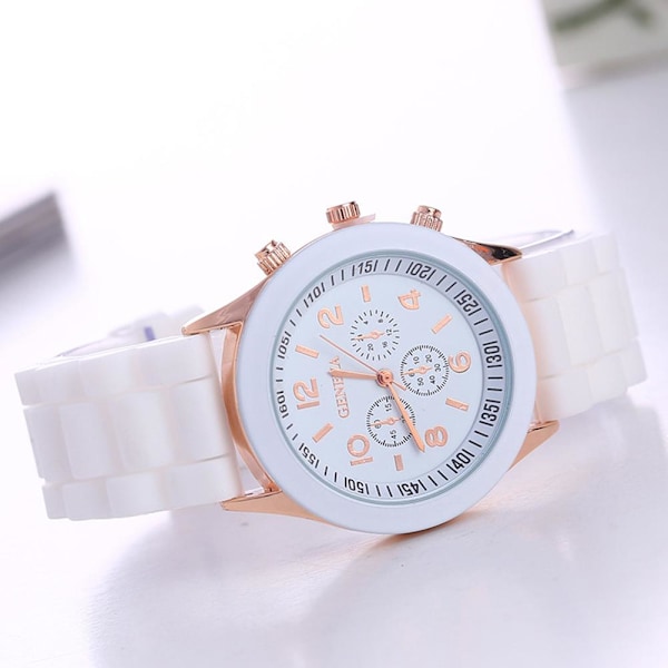 Färgad Jelly Quartz Silikonklocka Damklocka Present Jelly Armbandsur Student Dam F1W9 White One size