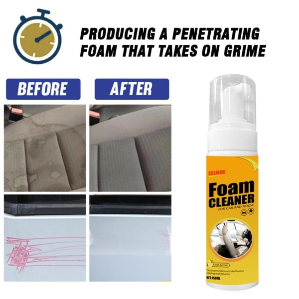 Multi-purpose Car & House Foam Cleaner Cleaning Foam Tool Interi yellowC 150ml
