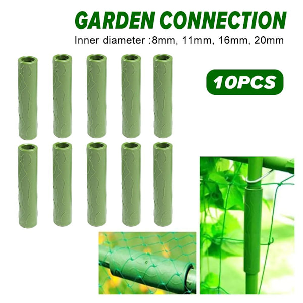 10/20 Trädgårdsstake anslutande rör Vines klätterväxtstöd greenA 8mm 2pcs