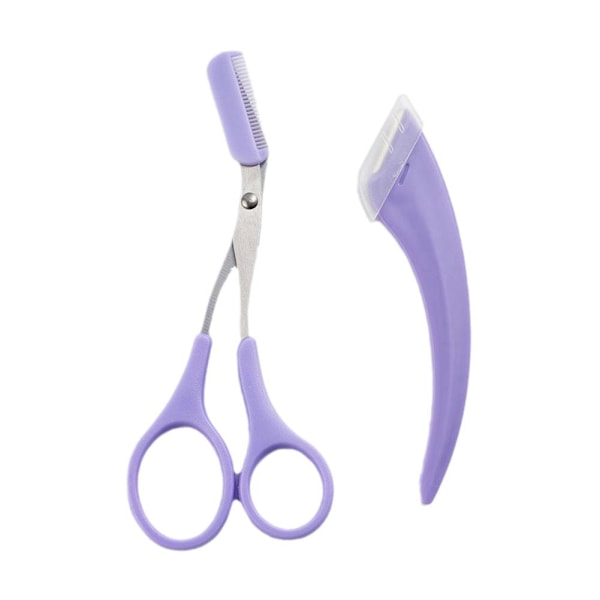 Crescent Ögonbryns Trimmer Med Ögonbrynskam Och Micro Scraper Öga purple One-size