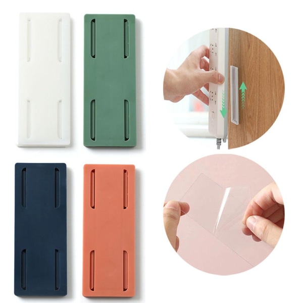 4x Uttag Hållare Plug Fixer Väggmonterad Strömskena Hållare blue 1pcs 4pcs