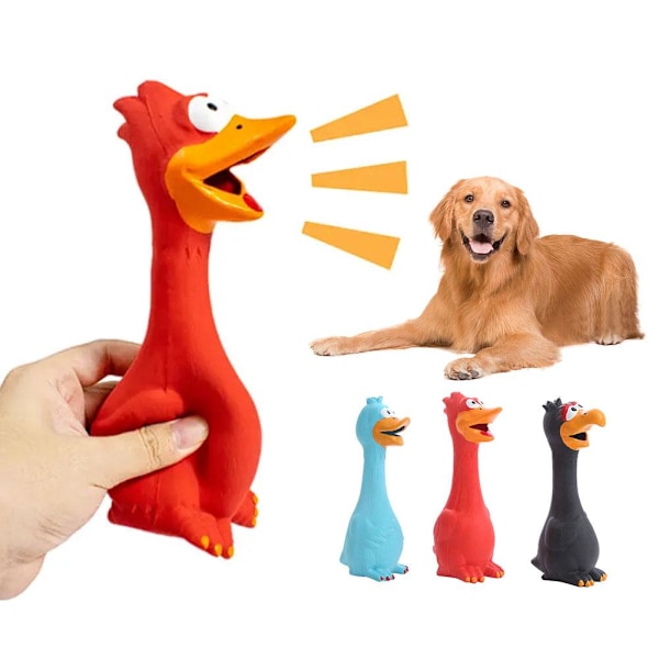 Gummiskrikig skrikande kyckling hund leksak blue one-size