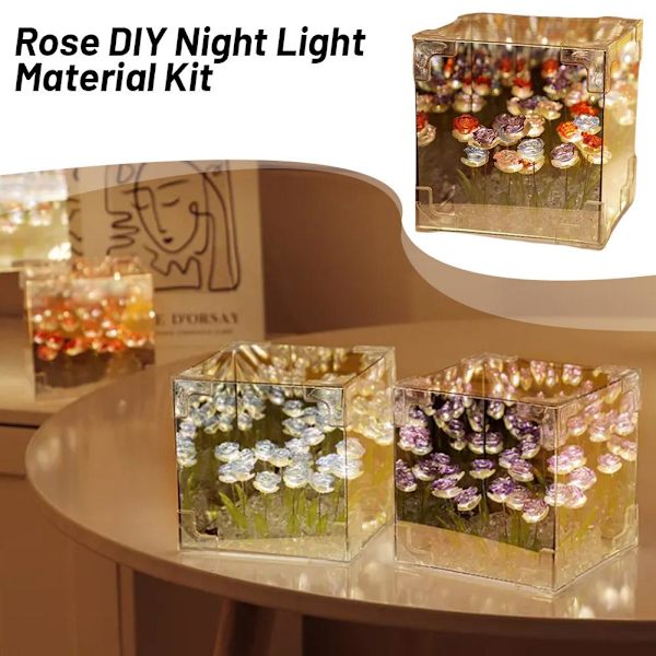 Rosblomma Hav DIY Nattlampa för Mors Dag, Alla Hjärtans Dag Födelsedag V7E2 Red 1set