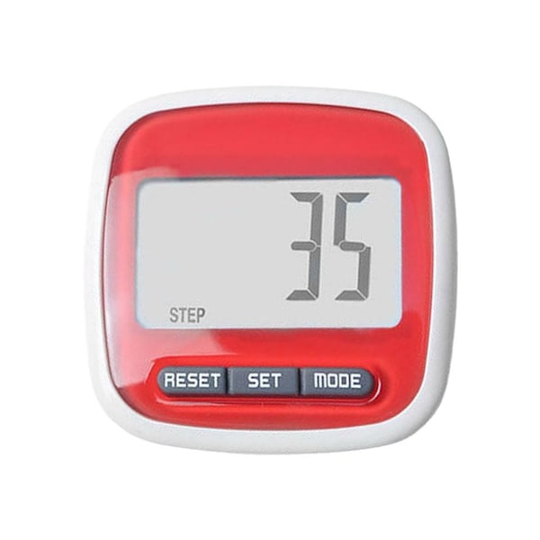 LCD Stegräknare Gång Jogging Kaloriräknare Distans Fitness+ Bältesklämma UK red onesize