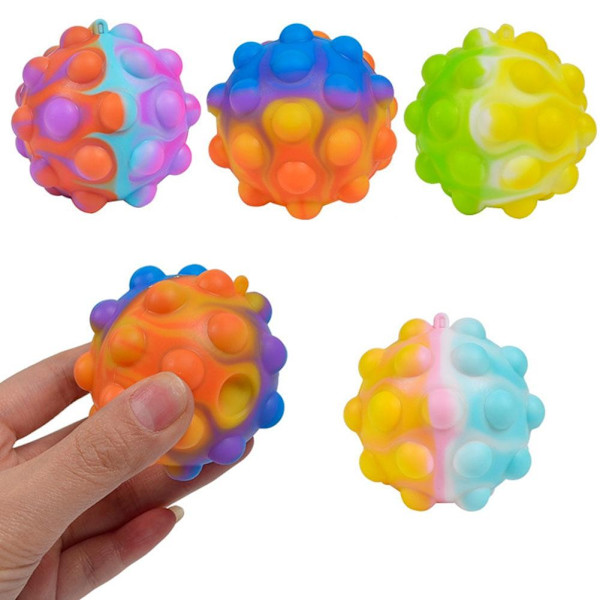 Klämleksak Sensoriska Leksaker Släppbollar Silikon Fyra Bubbelbollar Klämda P5y6