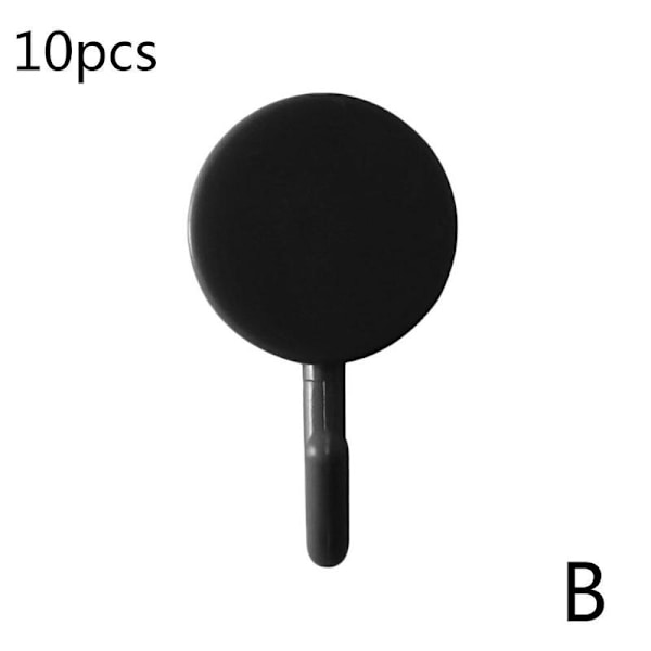 10x starka självhäftande krokar set klistermärke på vägg badrum black One-size
