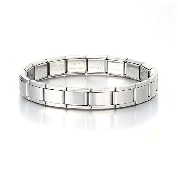 Italienskt modulärt klockarmband i rostfritt stål och amerikansk skarvning avtagbart elastiskt D0K3 Silvery 1pcs