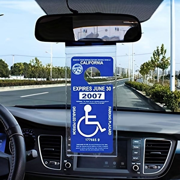 Handikappskylthållare för bil, skydd för parkeringstillstånd, transparent skydd för parkeringsskylt, universella biltillbehör för handikapparkering AA 1pcs