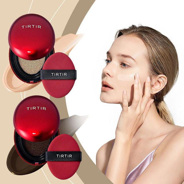 TIRTIR Mask Fit-Red Cushion Foundation - Semimatt finish för att täcka blemmor 21N 1pcs