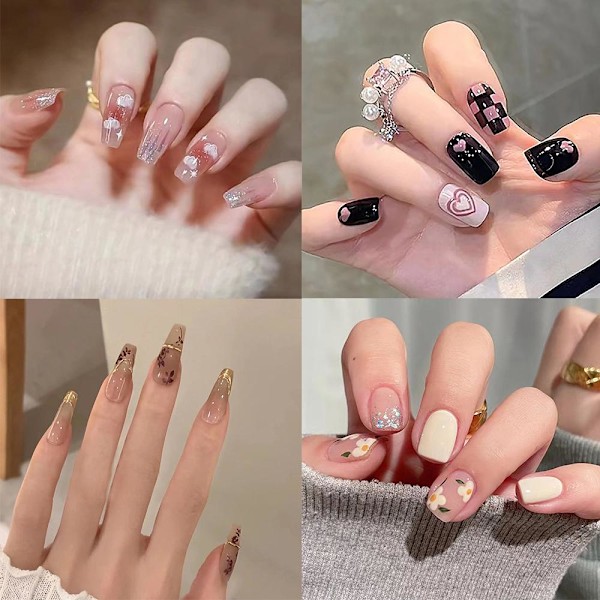 Finger Nails Bling Akryl Full Nail För Everyday Nails GXJ Life 3 set