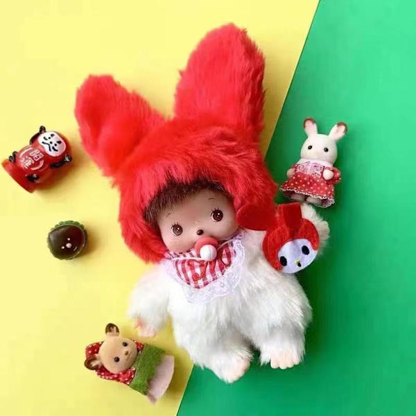 Mjukdjur Mongchichi Plyschdocka Barnpresent Söt Mongchichi Presentdocka E5j4 red melody 15cm