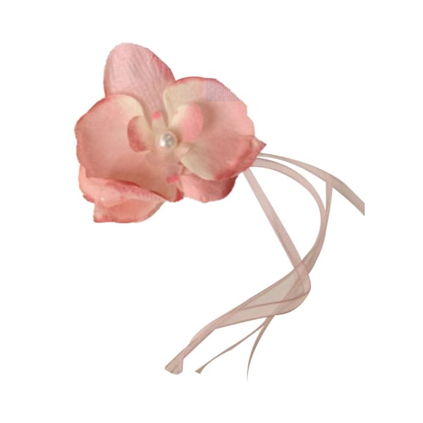Koreansk version av Phalaenopsis orkidé tofs streamer för kvinnor med hög hästsvans accessoar O1 pink one-size