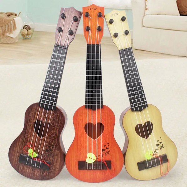 Mini Ukulele för Barn Leksaksgitarr Pedagogisk Musikleksak Gitarr Nybörjarinstrument I0n6 khaki one-size