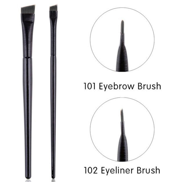 Ultratunn Professionell Sminkverktyg Portabel Liten Vinklad Ögonbrynsborste Eyelinerborste Ögonbryns Eyelinerborste blackA A101