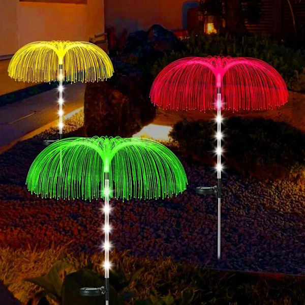 1/4 st Solar Power Trädgårdslampor LED 7Colour Change Jellyfish St B one size 2pcs