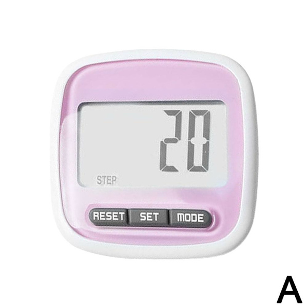 Digital stegräknare för promenader stegräknare med klämma stor skärm pink onesize