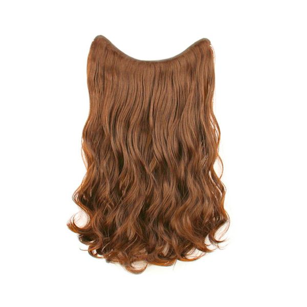 Lång lockig och vågig peruk för kvinnor dam/ deep brown 45CM