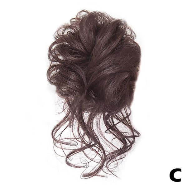 Messy Bull Hair Piece Scrunchie Updo Wrap Hair Extensions Real as dark brown one size
