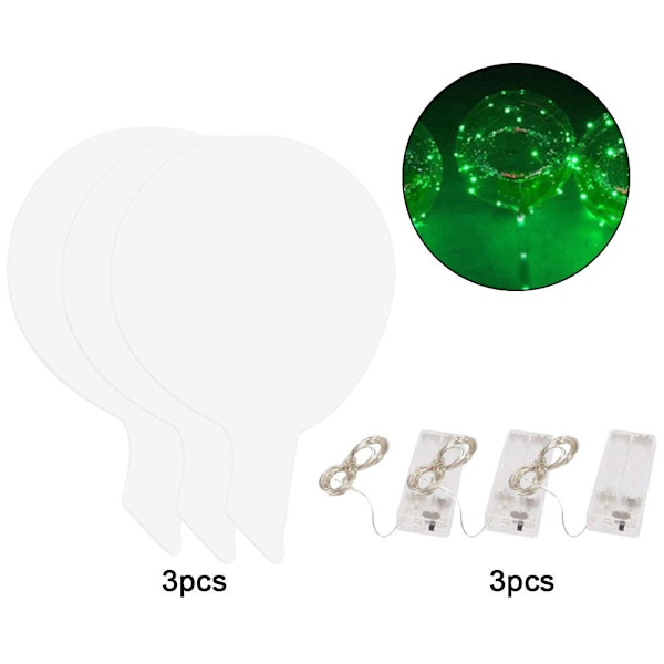6 st/3 set Varmvit LED-ljusballonger Festballonger 20 tum colorful light model 6pcs 3set