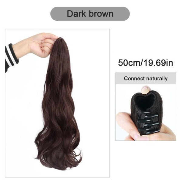 Tjock Real Claw Hästsvans Clip In Hair Extensions Hästsvans Human dark brown 50cm