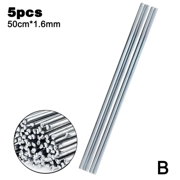 Lågtemperatur Lätt Smält Aluminium Svetsstavar Svets Kärntråd silverB 5pcs50cm*1.6mm