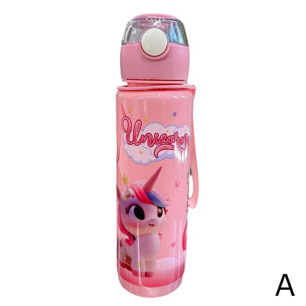 700ml Tecknad Plast Vattenflaska Söt Rymdflaska - Fri Hög Tem Pink 700ml