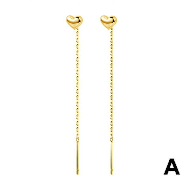 Love Öronkrokar Kvinnliga Nya Hjärtformade Tofs Örhängen Hängande Örhängen' C39C Golden One size