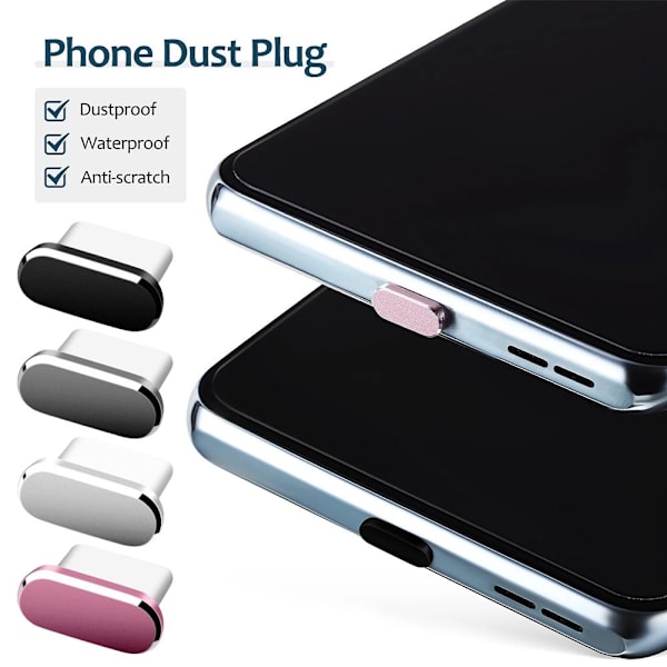 USB C Dammskydd Typ C Dammskydd Telefon Port Skydd GX ST Pink 1pcs