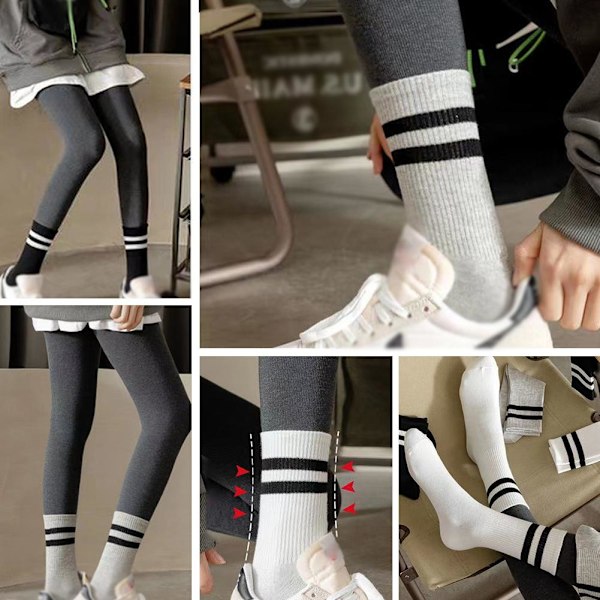 Mellanhöga Strumpor Ren Bomull Casual Sport Långa Strumpor Ins Trendiga White 1 set