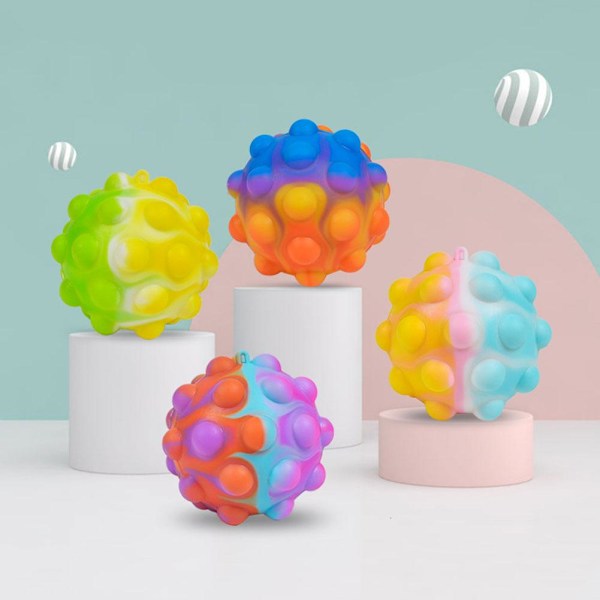 Klämleksak Sensoriska Leksaker Släppbollar Silikon Fyra Bubbelbollar Klämda P5y6