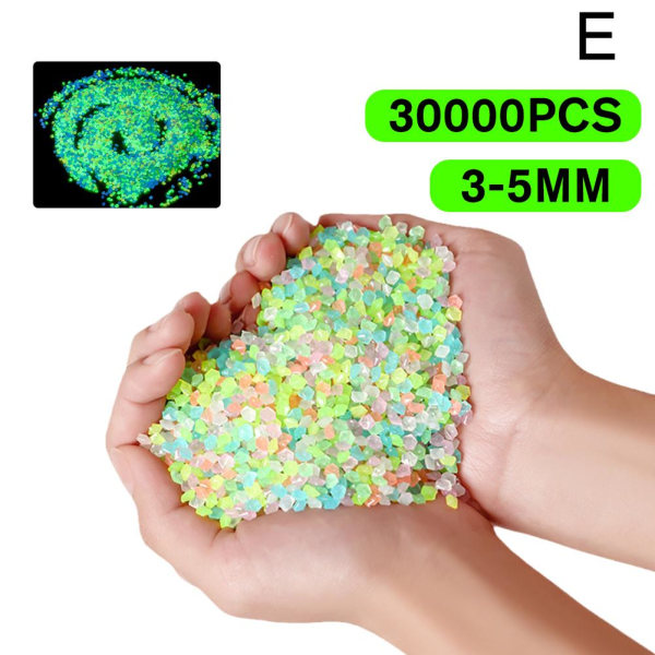 Glow In The Dark Pebbles Stones Luminous Garden Walkaway Tank Aq multicolorE 30000pcs