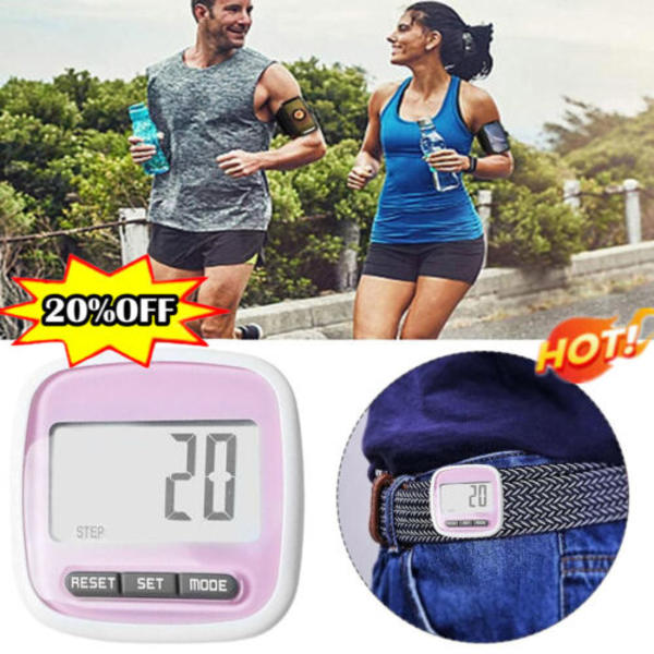 LCD Stegräknare Gång Jogging Kaloriräknare Distans Fitness+ Bältesklämma UK random color 3.5*11cm