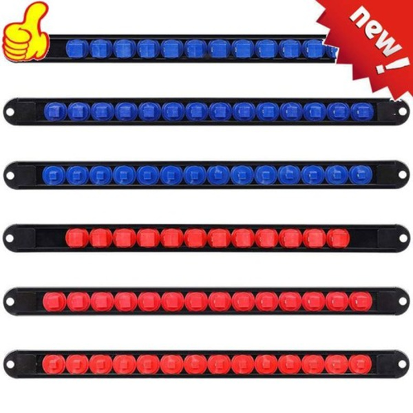 ABS Hylsorganiserare 1/2 3/8 1/4 tums Fäste för Hylsskena Väggmontering NY Red 1/2"