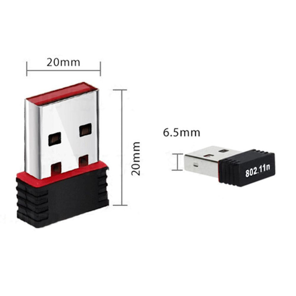 USB2.0 WiFi Trådlös Adapter Mini Nätverksdongel Adapter 150Mbps 802.11n P4W5