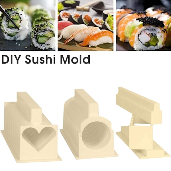 Sushi Tillverkningskit Sushi Risformar DIY Hemform Sushi Verktyg WhiteB Round