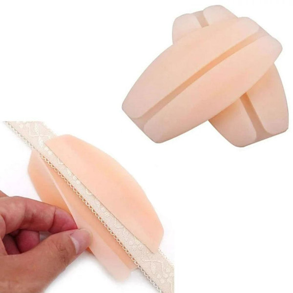 2 st underkläder axelkuddar silikon bh-band anti-glid mjuka white one size
