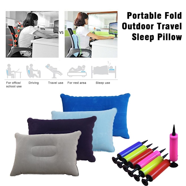 ZOHIKO Uppblåsbar Camping Resepudde, Luftkudde Uppblåsbar C Grey large size