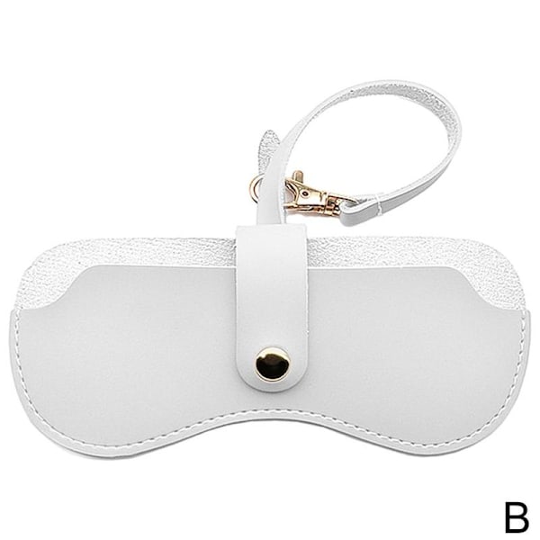 Glasögonväska Enkel Bärbar Extern Läder Glasögonväska Praktisk white One-size