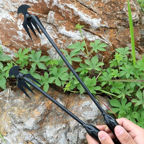 Manual Garden Weder Rake - Rostfritt stålverktyg för Instant Wee blackA small