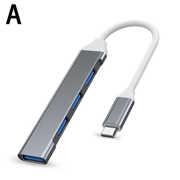 4 i 1 USB 3.0 Hub Distributionsadapter för bärbar datordata gray A