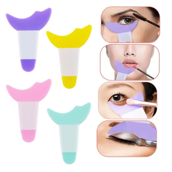 2x Eye Makeup Aid Professional Eyeliner Mall Mascara Baffle pink one size