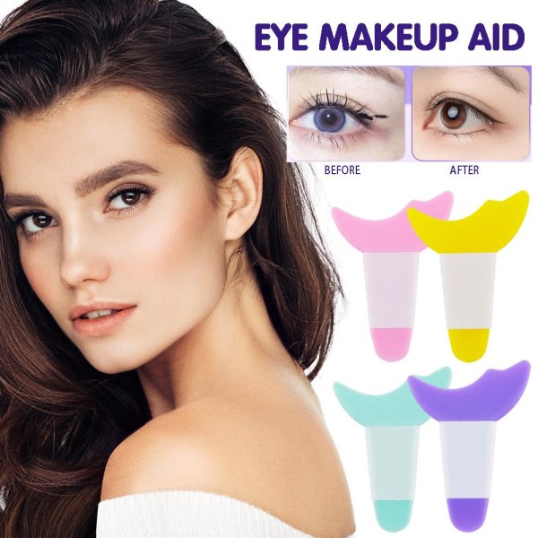 2x Eye Makeup Aid Professional Eyeliner Mall Mascara Baffle pink one size