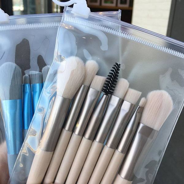 8-delad minisminkborste set ögonskuggborste foundation smink black 1pcs