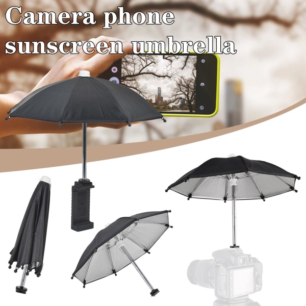 QINXI kameratelefon parasoll, universal justerbar telefon camera umbrella One-size