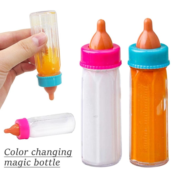 4 st Baby Dockor Matningsflaska Magisk Set Försvinnande Mjölk Prete orange 2pcs